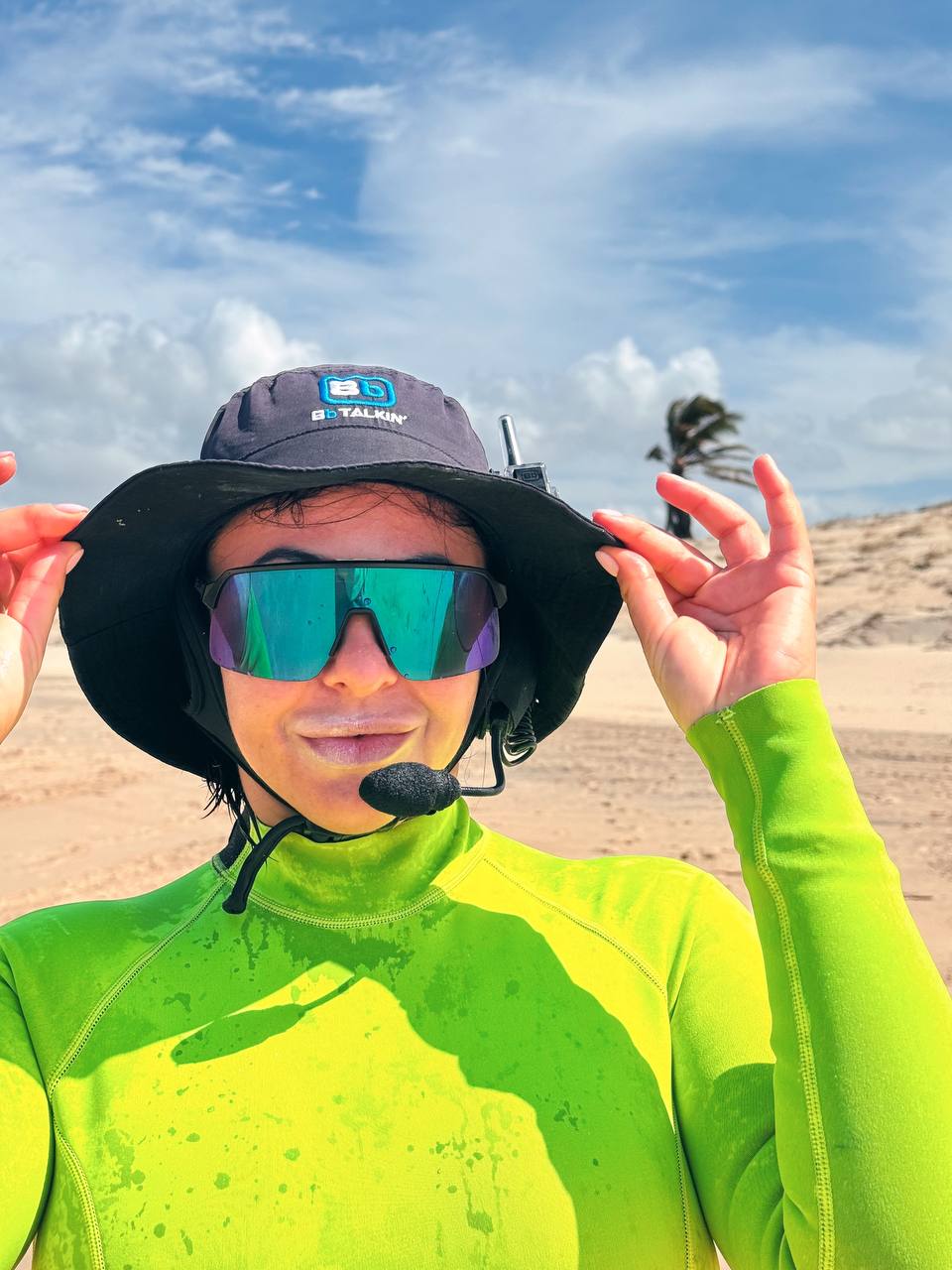 Instructor wearing a bbtalking radio headset